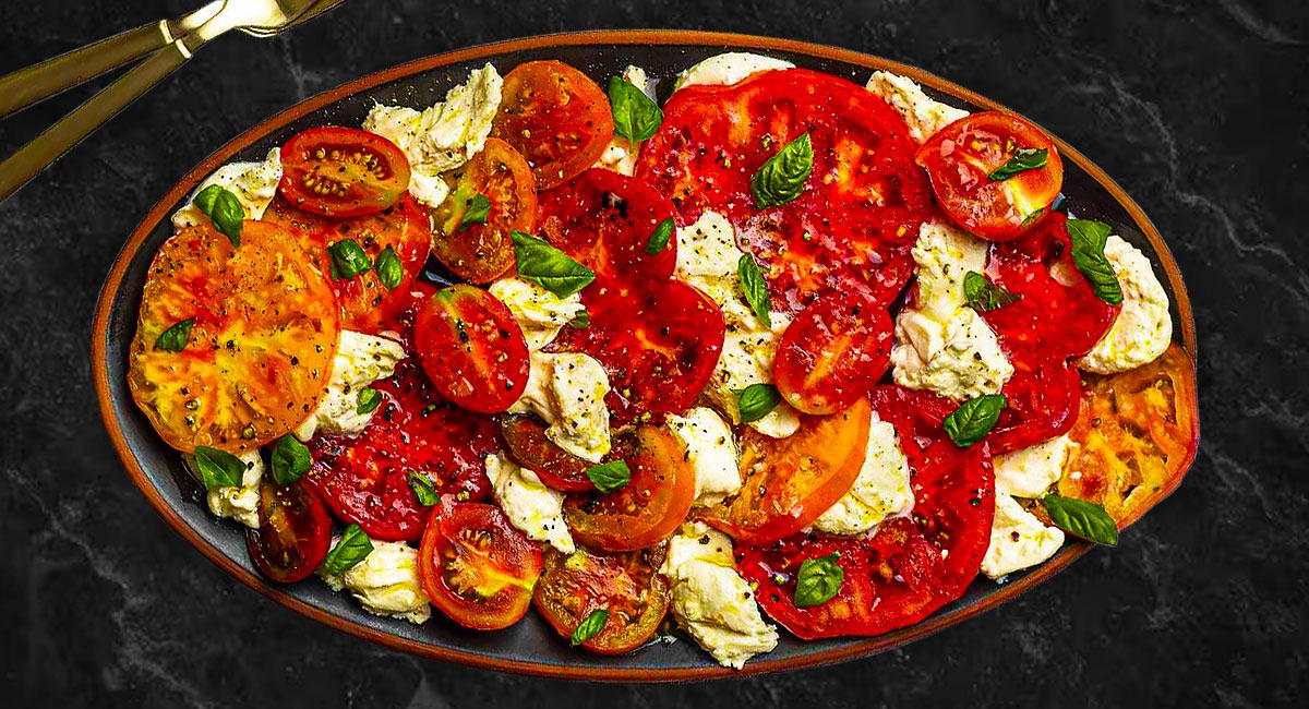Caprese Salad with Tomato, Mozzarella, and Basil