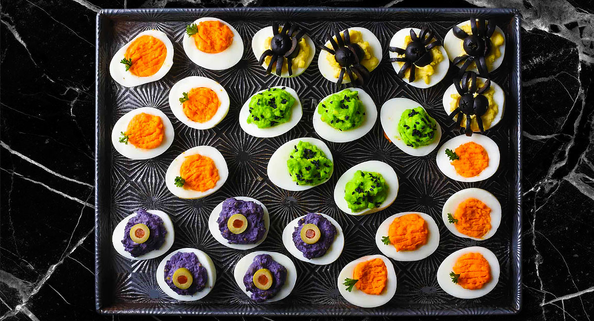 Spooky Halloween Deviled Eggs