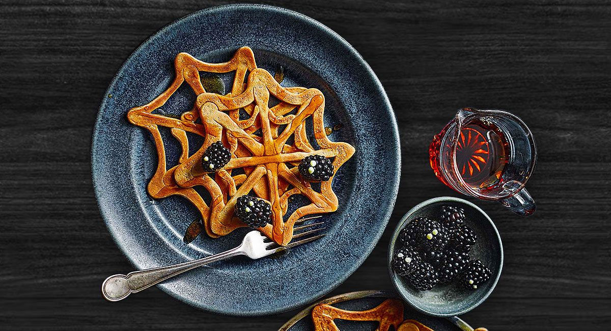 Halloween Cobweb Pancakes