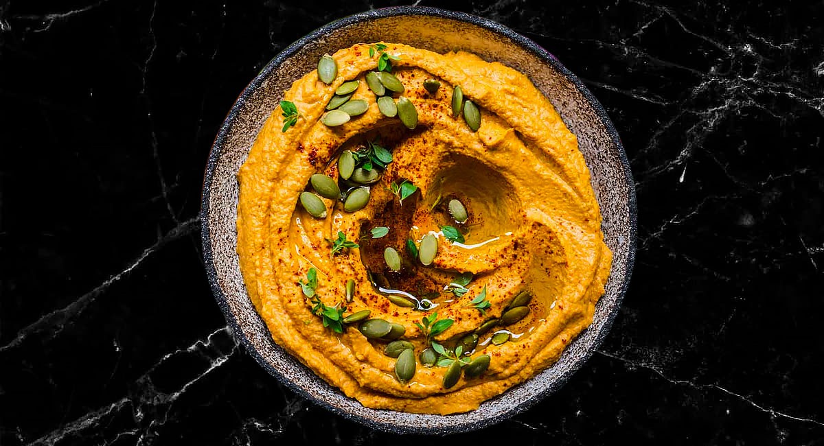 Pumpkin Hummus in a Bowl