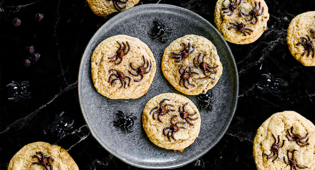 Spider Cookies with Chocolate Chips